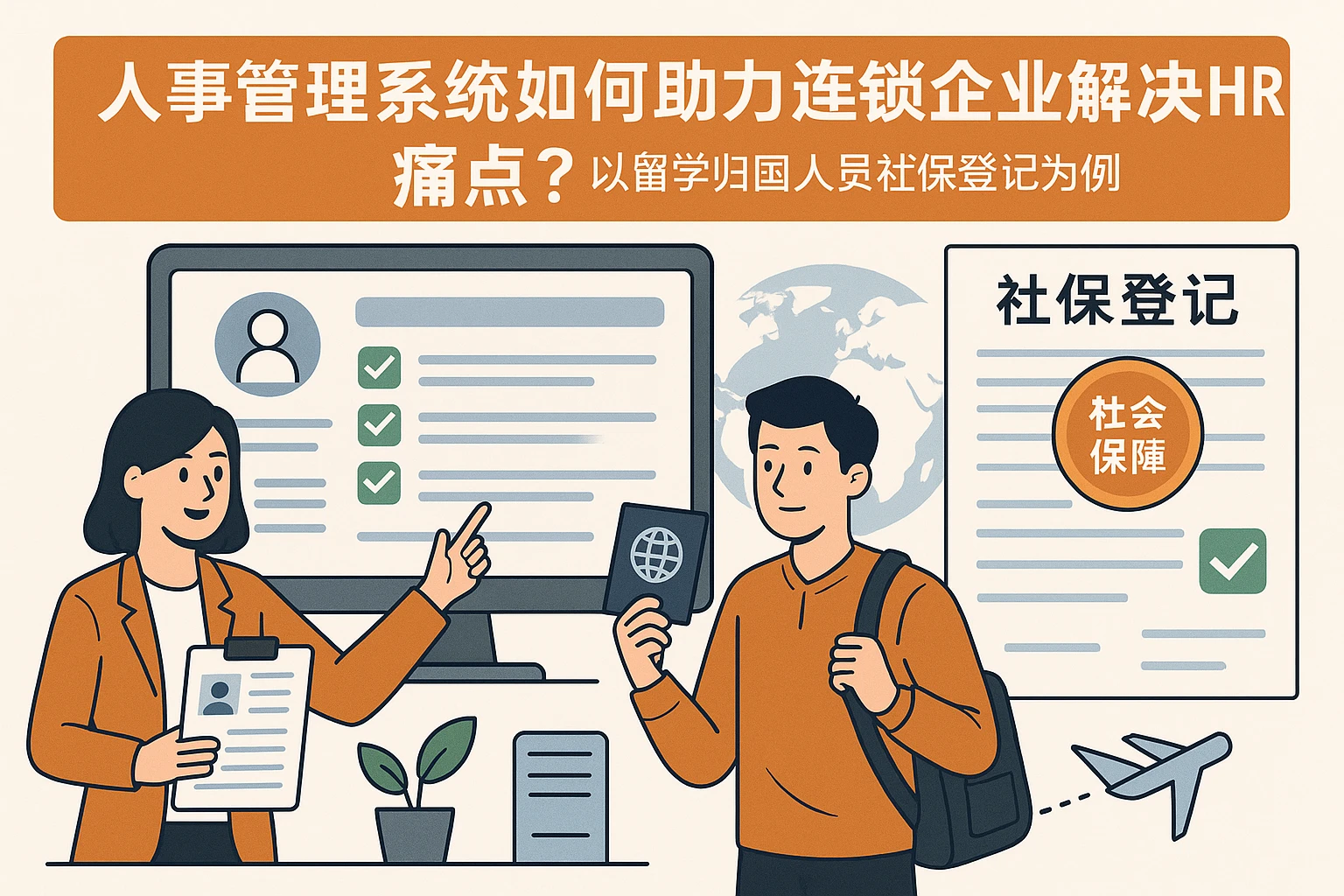 人事管理系统如何助力连锁企业解决HR痛点？以留学归国人员社保登记为例