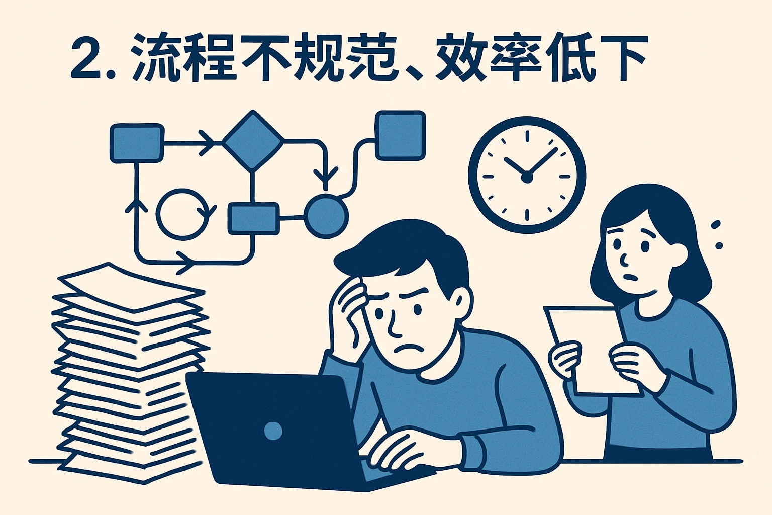 2. 流程不规范，效率低下