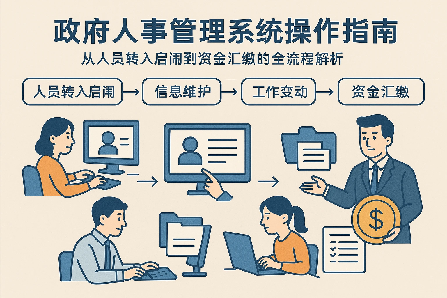 政府人事管理系统操作指南：从人员转入启封到资金汇缴的全流程解析