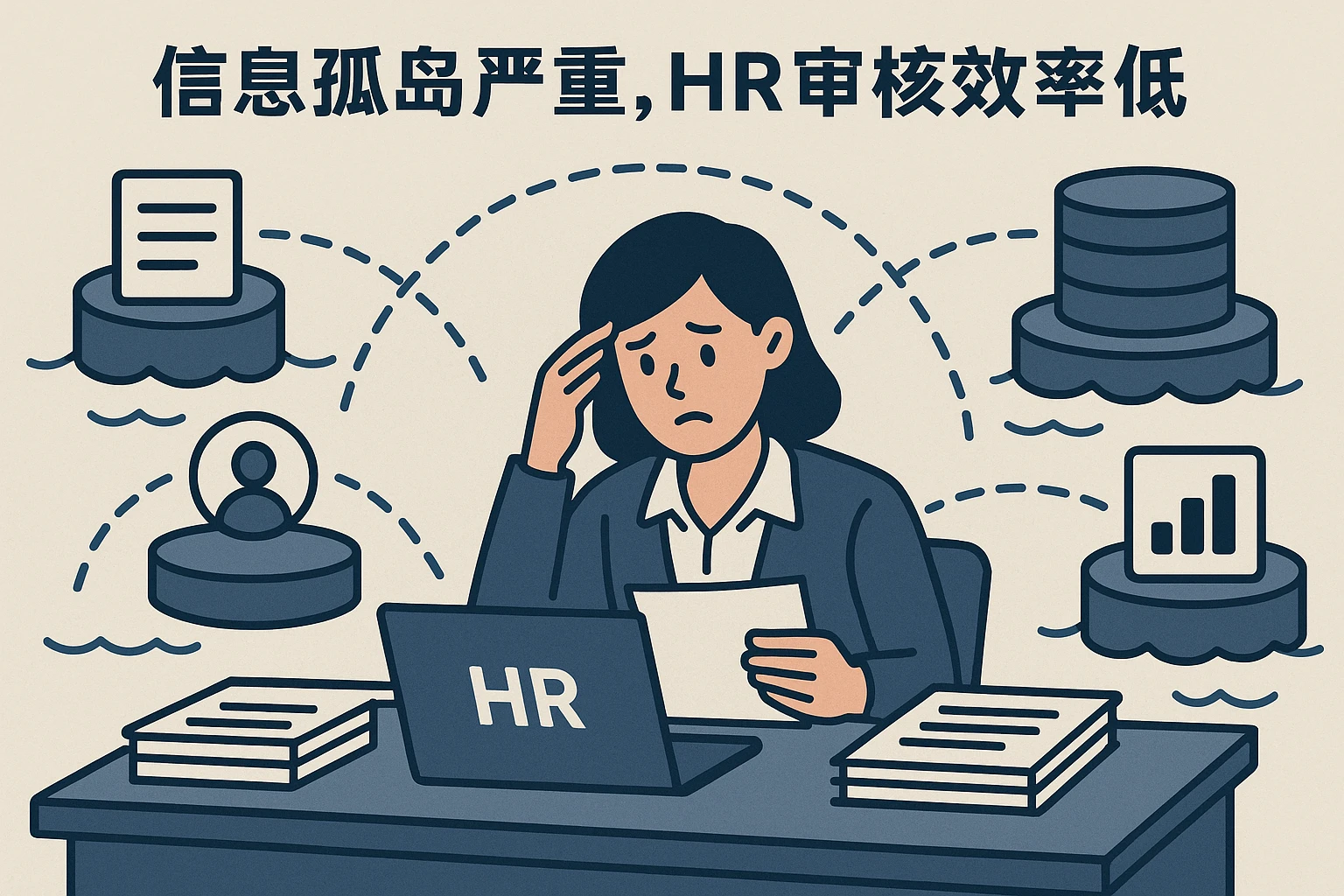 2. 信息孤岛严重，HR审核效率低