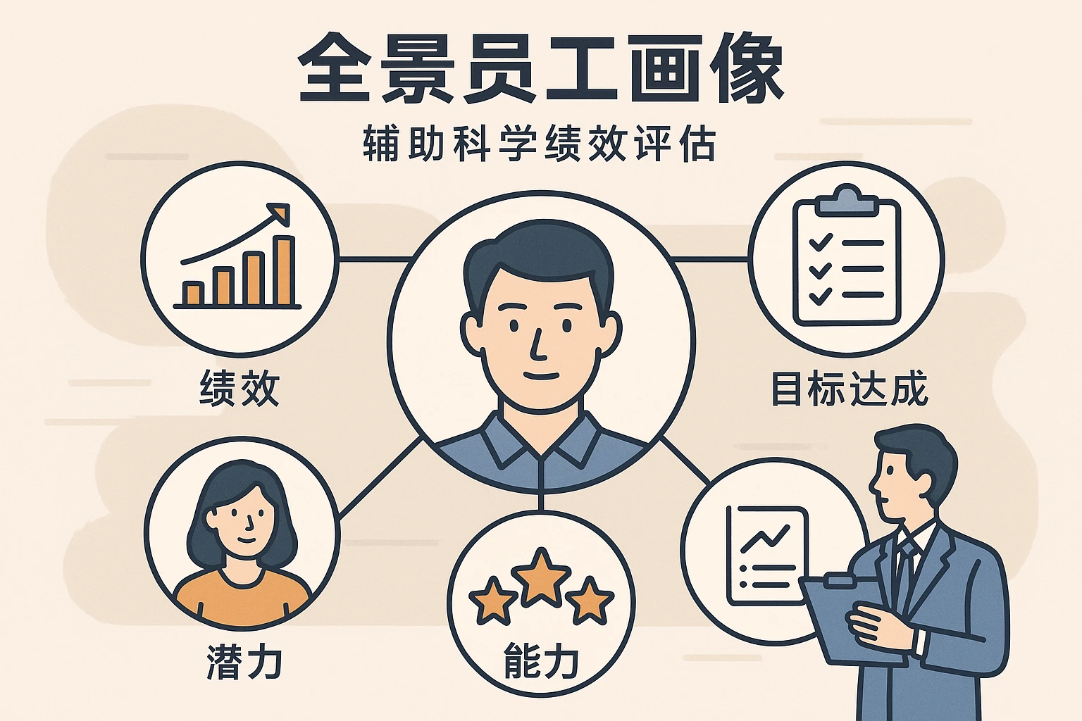 2. 全景员工画像，辅助科学绩效评估