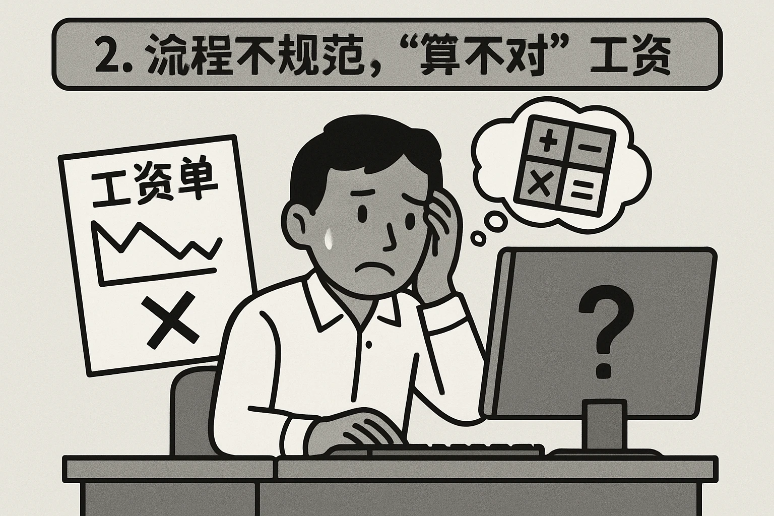 2. 流程不规范，“算不对”工资