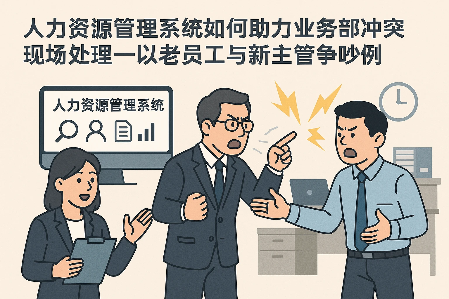 人力资源管理系统如何助力业务部冲突现场处理——以老员工与新主管争吵为例