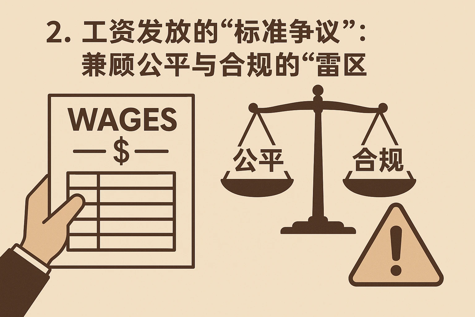 2. 工资发放的“标准争议”：兼顾公平与合规的“雷区”