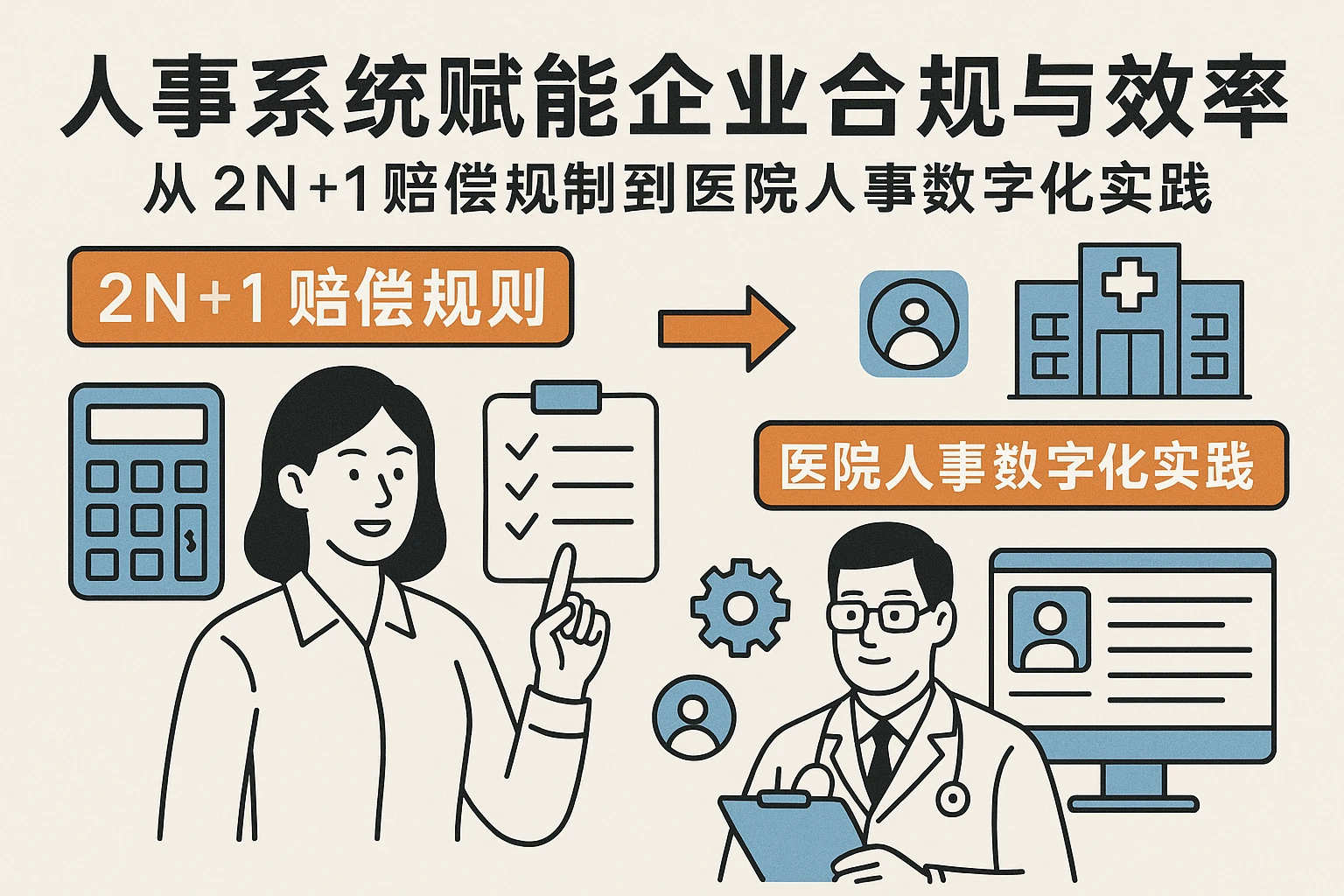 人事系统赋能企业合规与效率：从2N+1赔偿规则到医院人事数字化实践