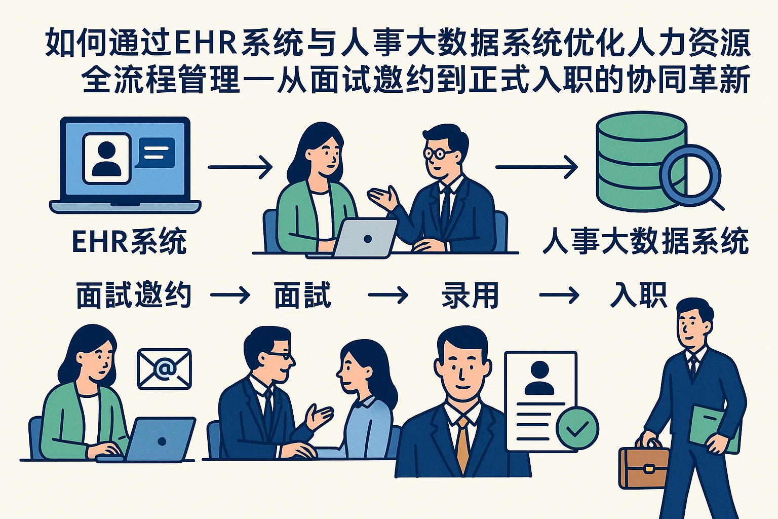 如何通过EHR系统与人事大数据系统优化人力资源全流程管理——从面试邀约到正式入职的协同革新
