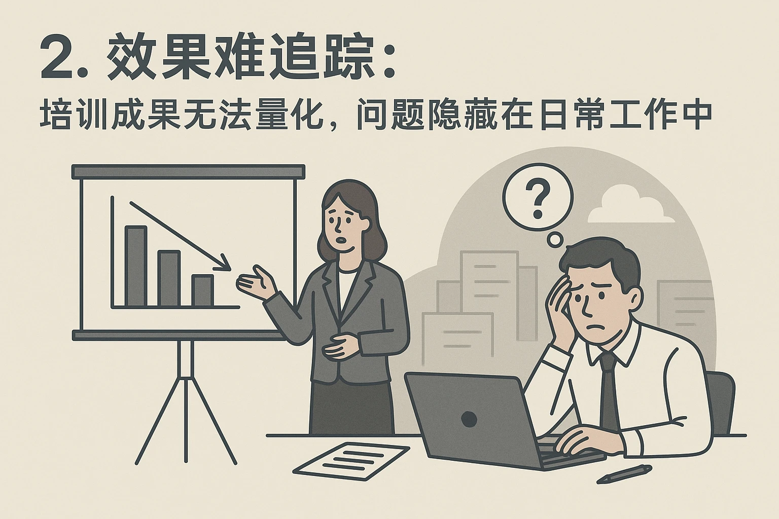 2. 效果难追踪：培训成果无法量化，问题隐藏在日常工作中