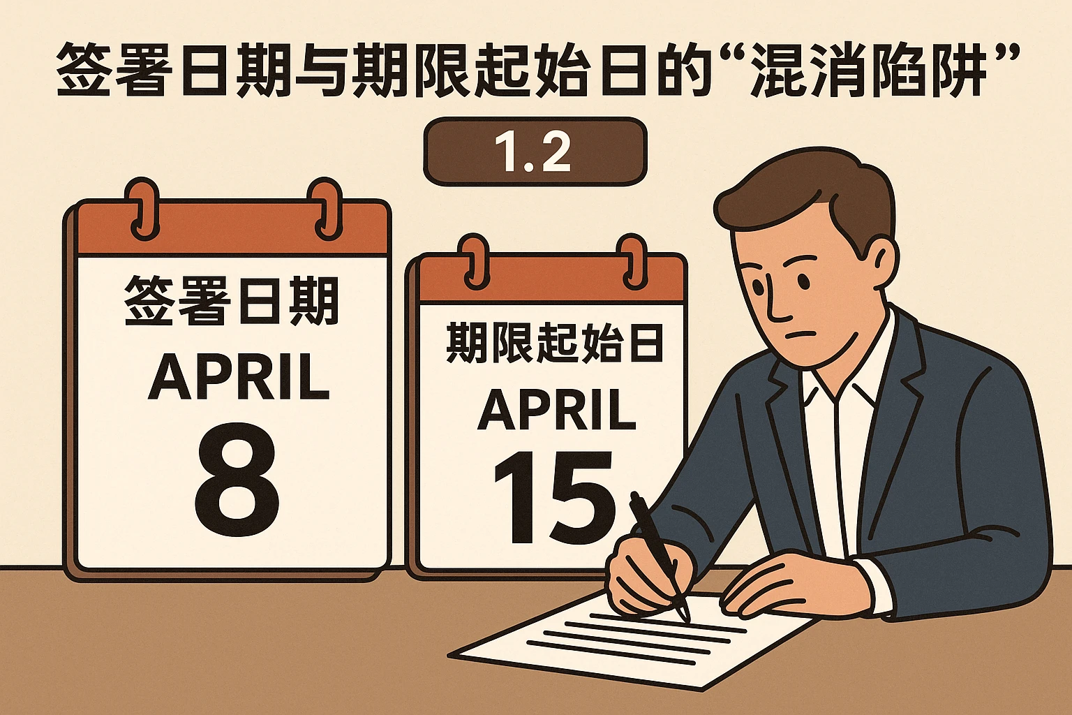 1.2 签署日期与期限起始日的“混淆陷阱”