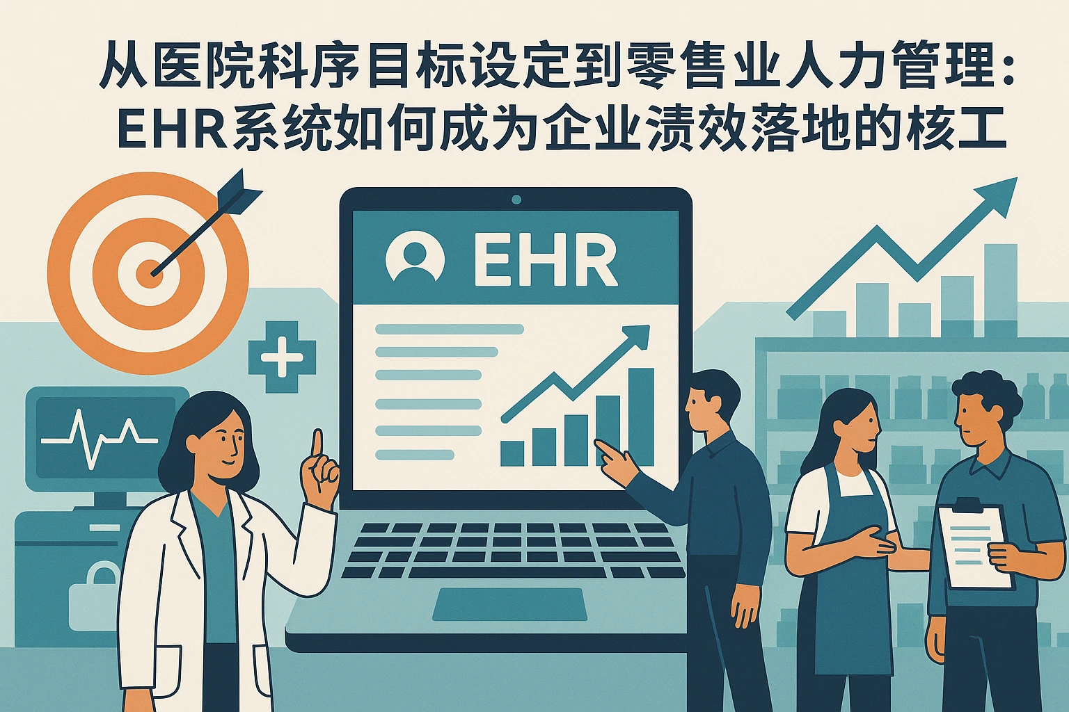 从医院科室目标签订到零售业人力管理：EHR系统如何成为企业绩效落地的核心工具