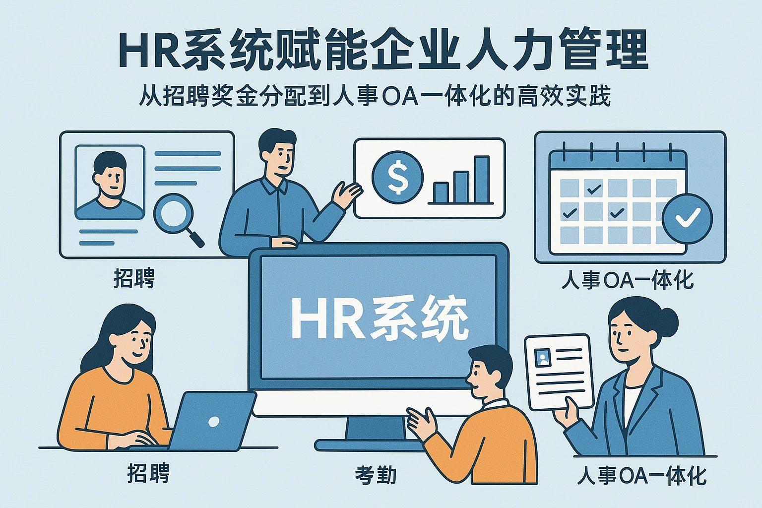 HR系统赋能企业人力管理：从招聘奖金分配到人事OA一体化的高效实践