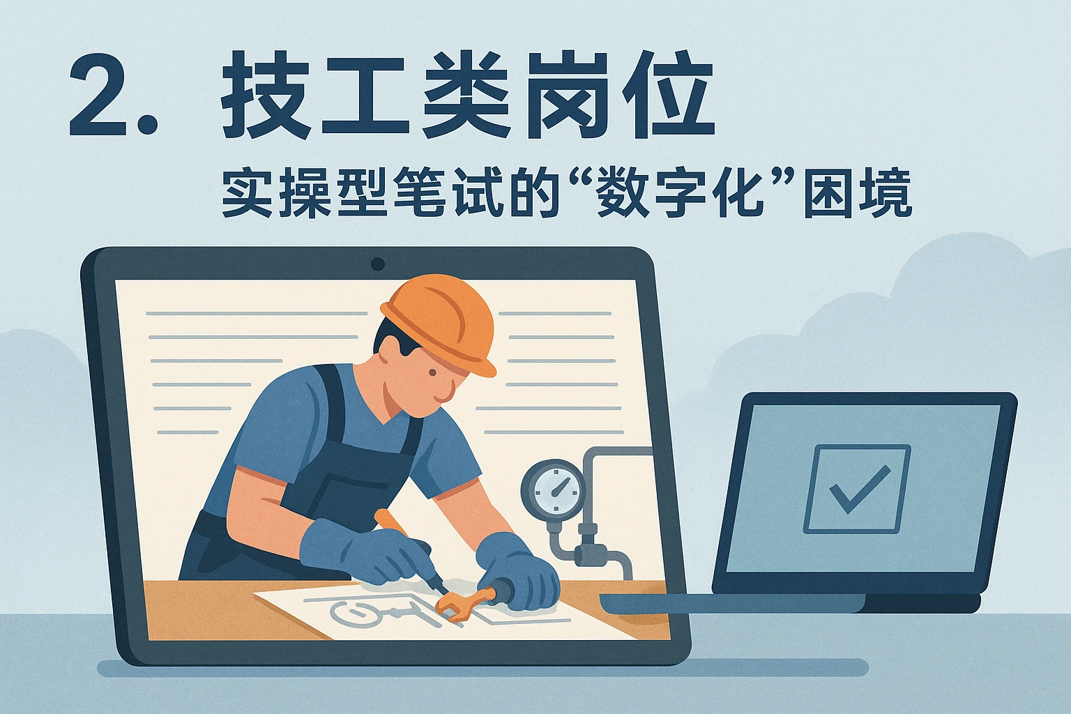 2. 技工类岗位：实操型笔试的“数字化”困境