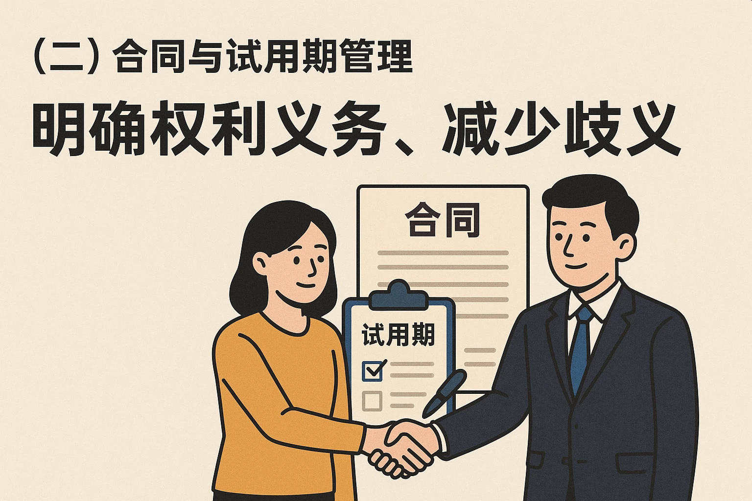 （二）合同与试用期管理：明确权利义务，减少歧义