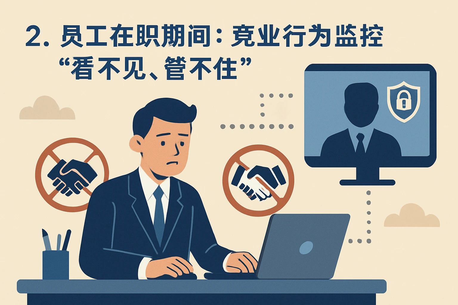 2. 员工在职期间：竞业行为监控“看不见、管不住”