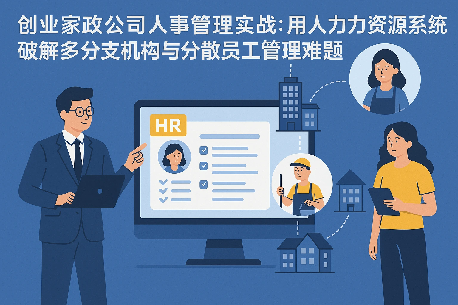 创业家政公司人事管理实战：用人力资源系统破解多分支机构与分散员工管理难题
