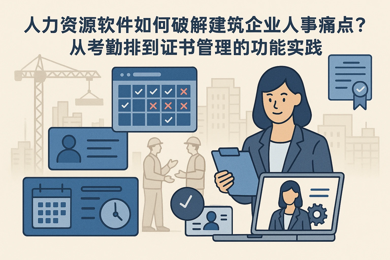 人力资源软件如何破解建筑企业人事痛点？从考勤排到证书管理的功能实践