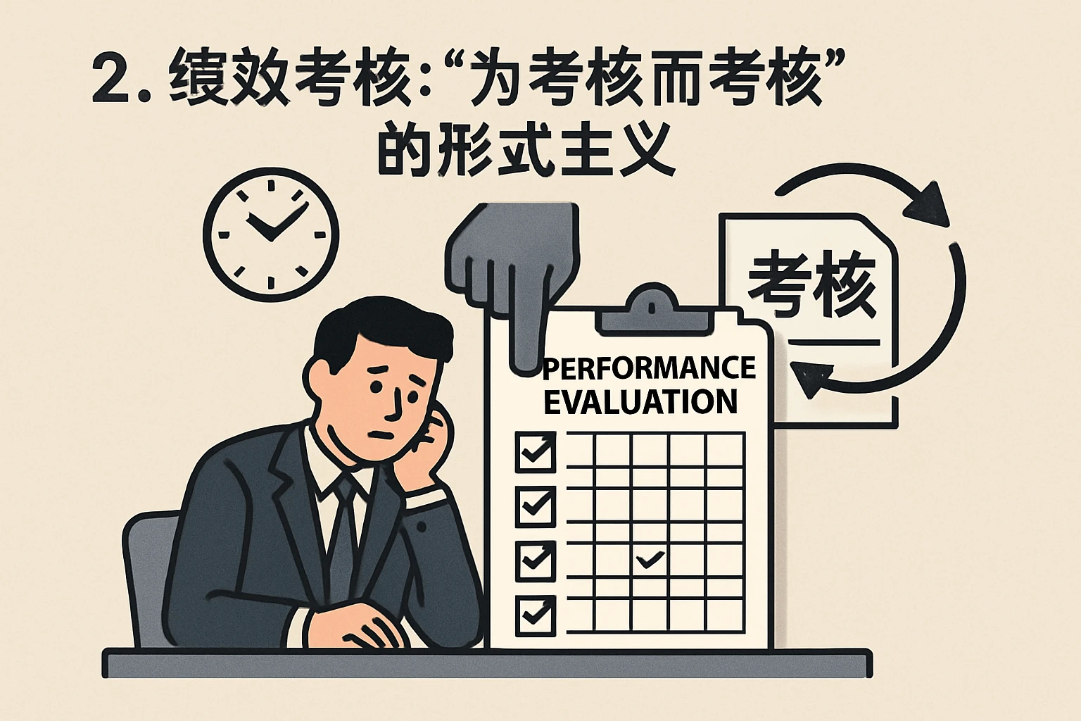 2. 绩效考核：“为考核而考核”的形式主义