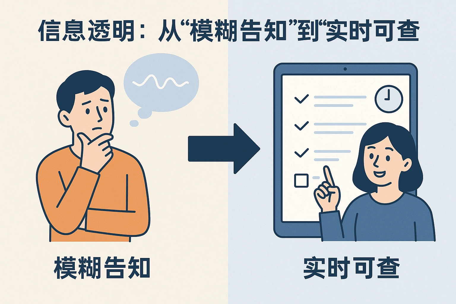 2. 信息透明：从“模糊告知”到“实时可查”