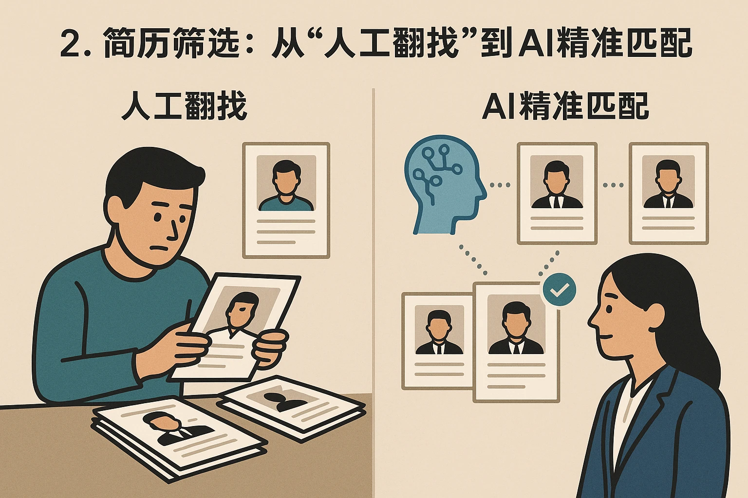 2. 简历筛选：从“人工翻找”到“AI精准匹配”
