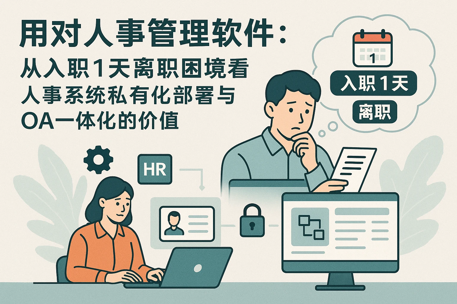 用对人事管理软件：从入职1天离职困境看人事系统私有化部署与OA一体化的价值