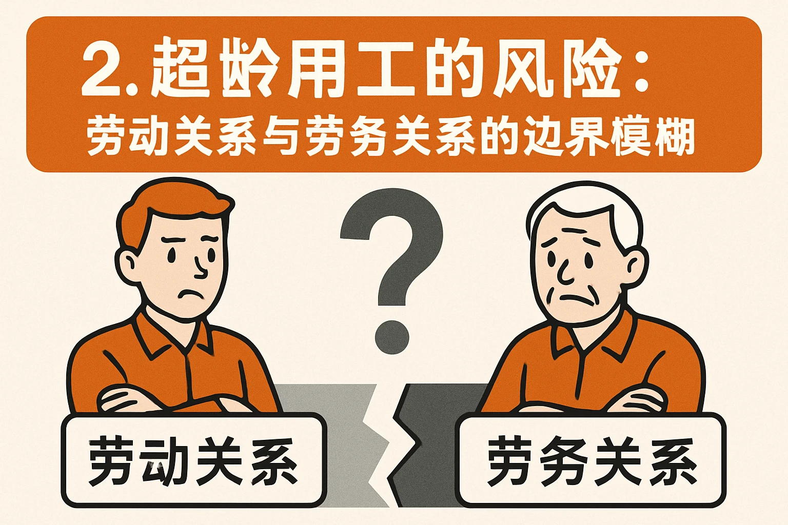2. 超龄用工的风险：劳动关系与劳务关系的边界模糊