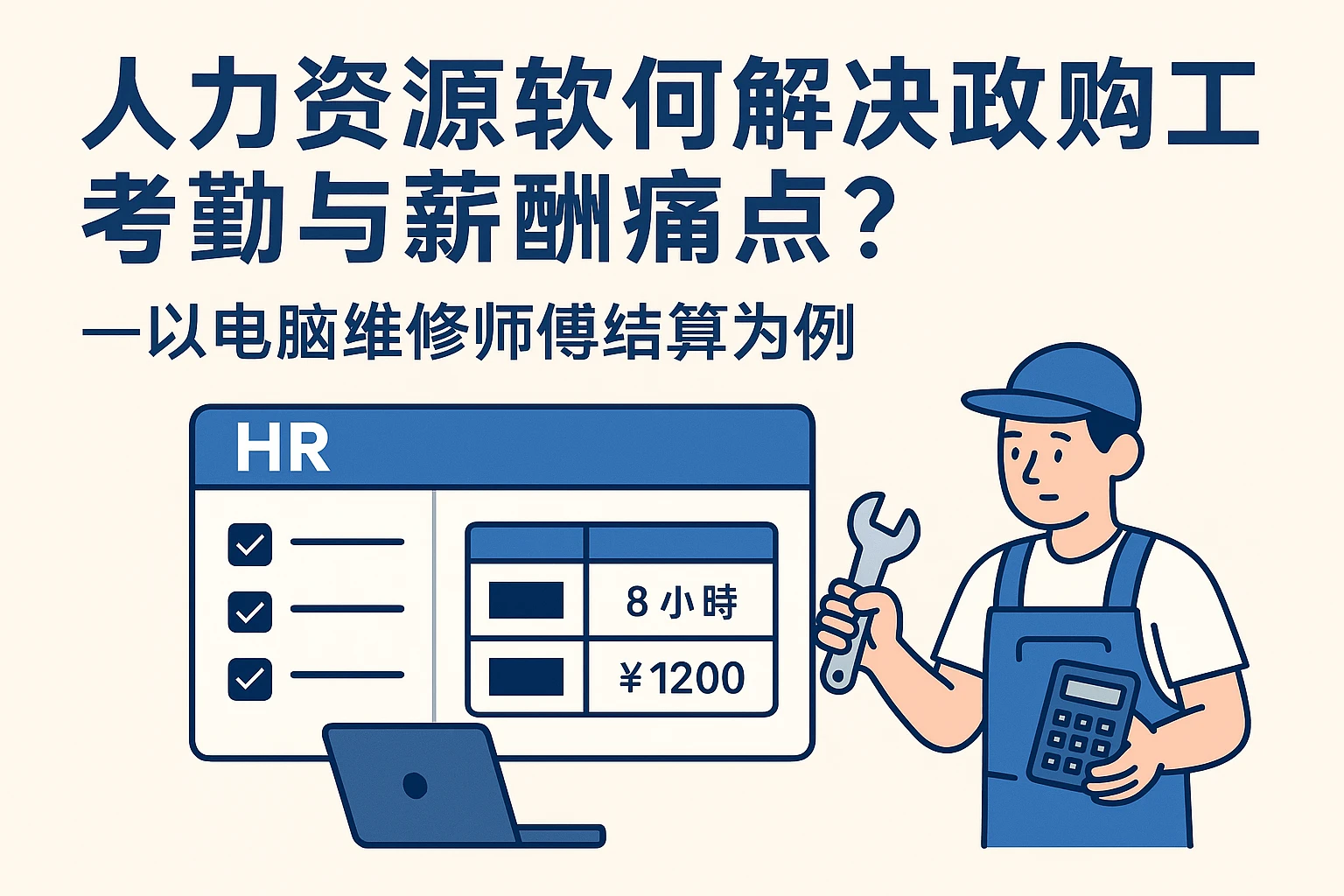 人力资源软件如何解决临时用工考勤与薪酬痛点？——以电脑维修师傅结算为例