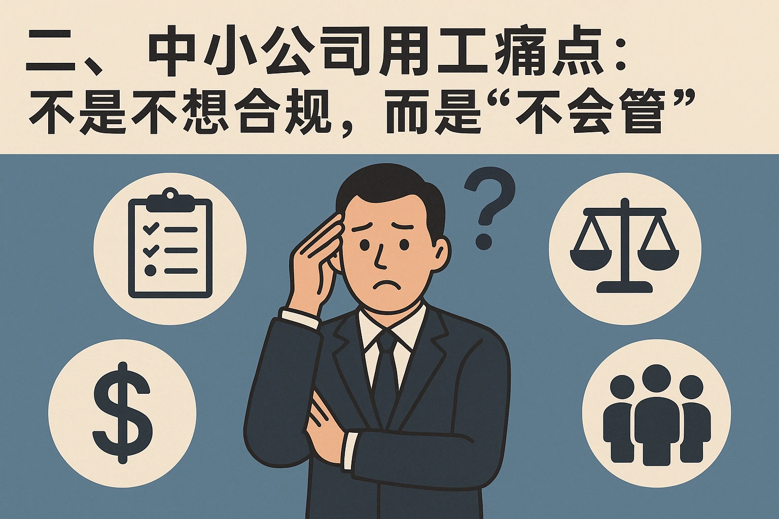 二、中小公司的用工痛点：不是不想合规，而是“不会管”