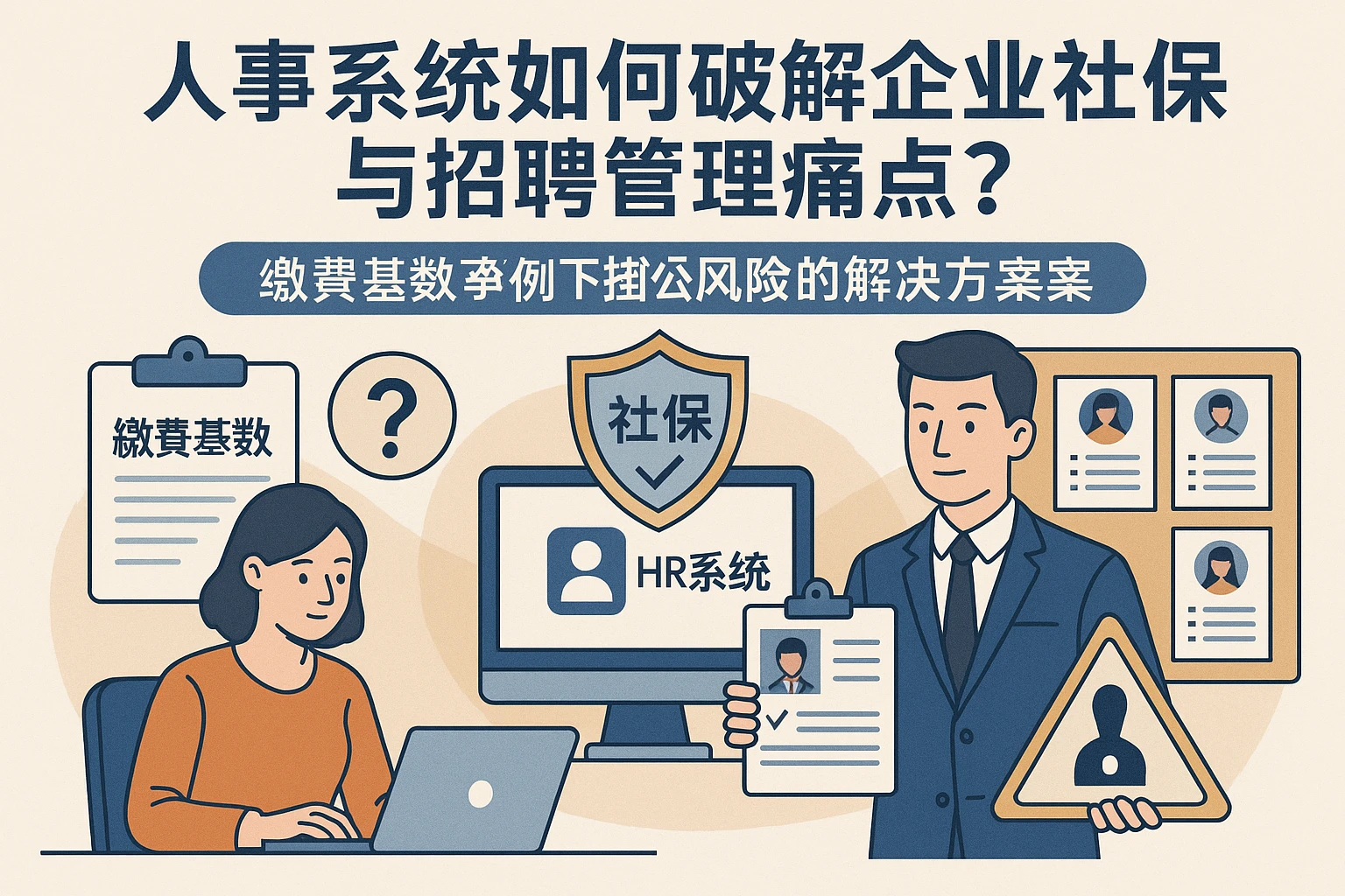 人事系统如何破解企业社保与招聘管理痛点？——从缴费基数争议到挂靠风险的解决方案