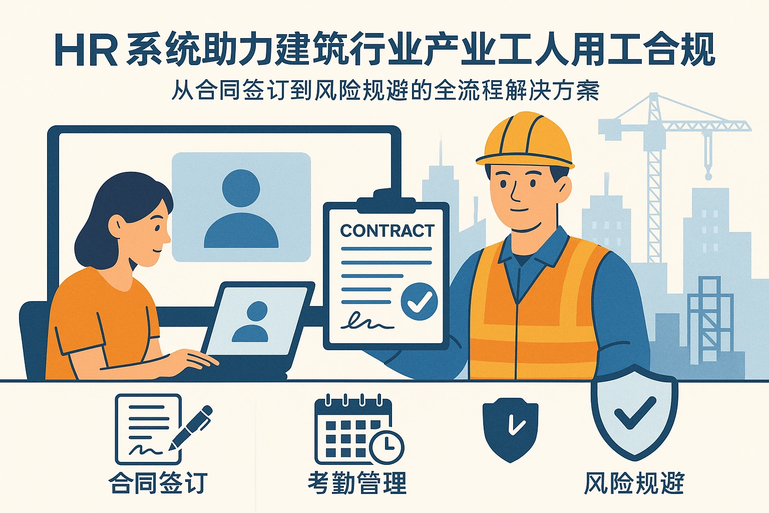 HR系统助力建筑行业产业工人用工合规：从合同签订到风险规避的全流程解决方案