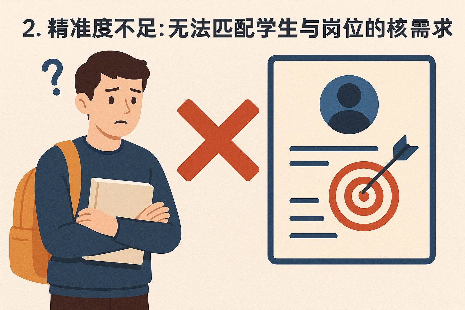 2. 精准度不足：无法匹配学生与岗位的核心需求