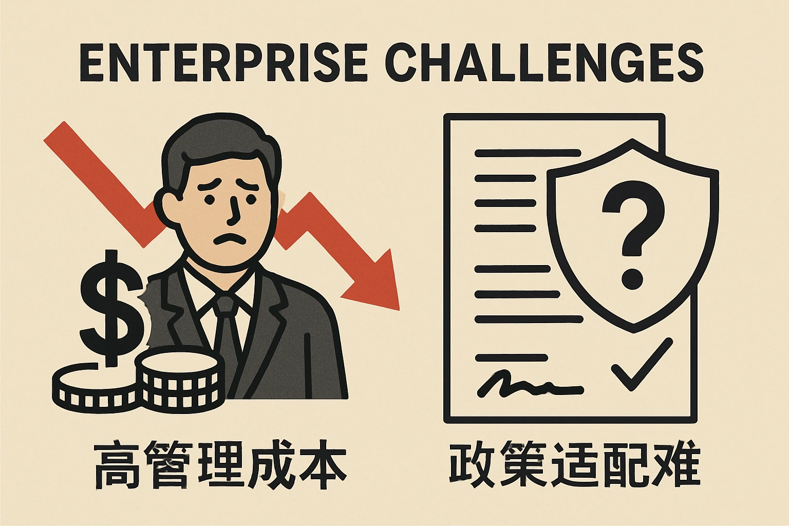 企业的挑战：管理成本高，政策适配难
