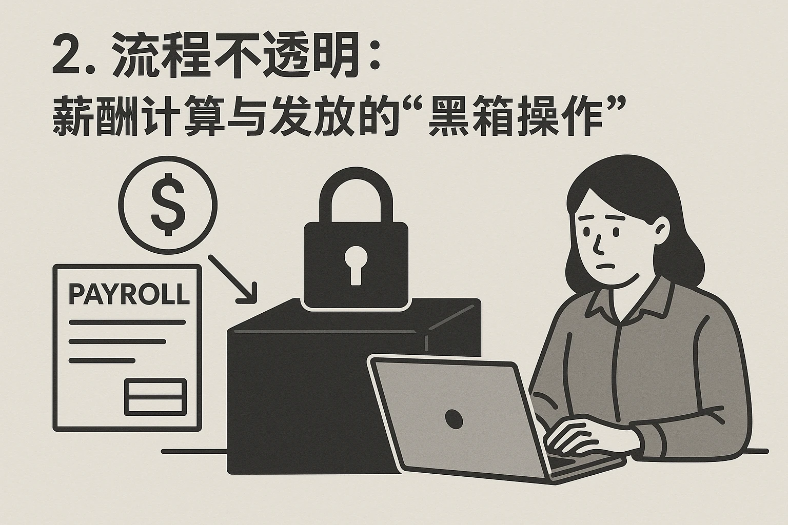 2. 流程不透明：薪酬计算与发放的“黑箱操作”