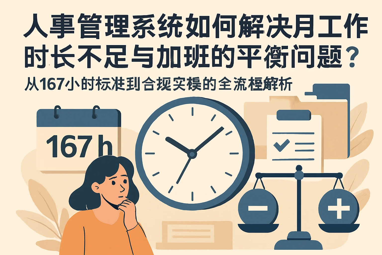 人事管理系统如何解决月工作时长不足与加班的平衡问题？——从167小时标准到合规实操的全流程解析