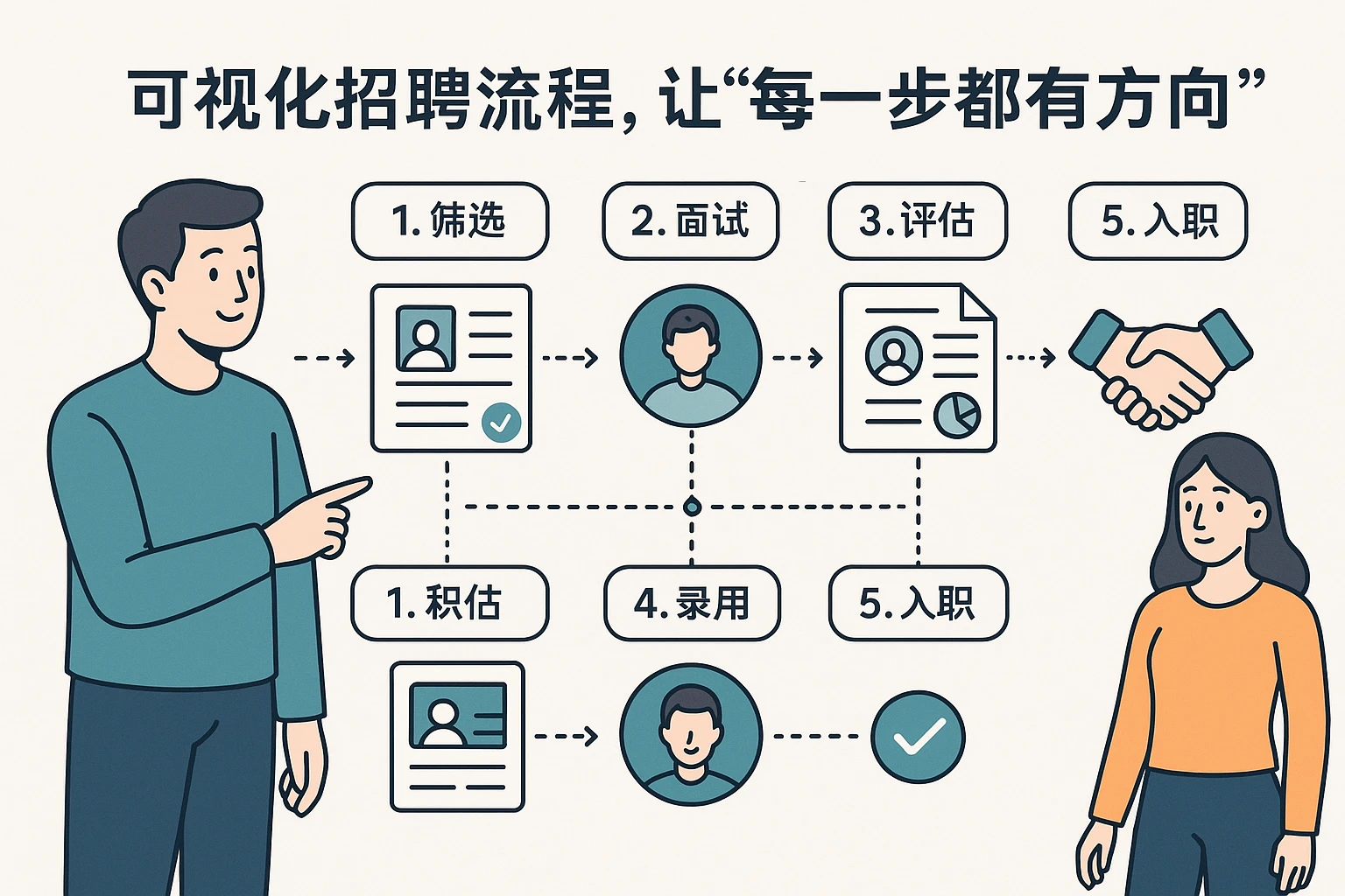 2. 可视化招聘流程，让“每一步都有方向”