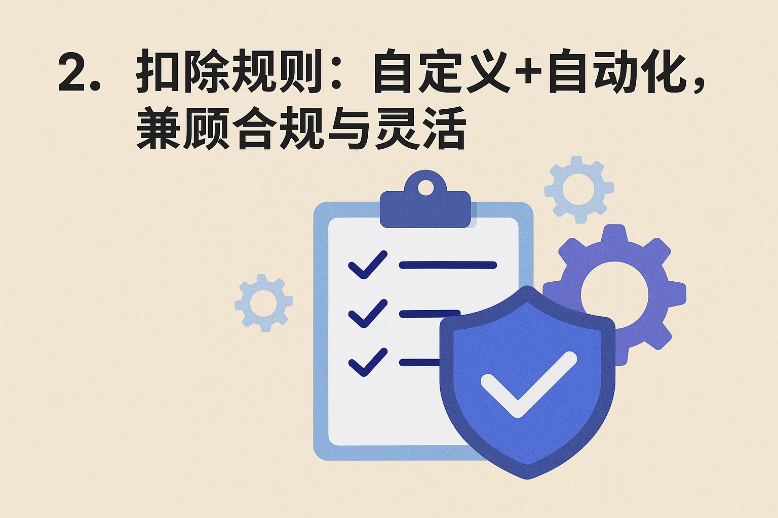 2. 扣除规则：自定义+自动化，兼顾合规与灵活