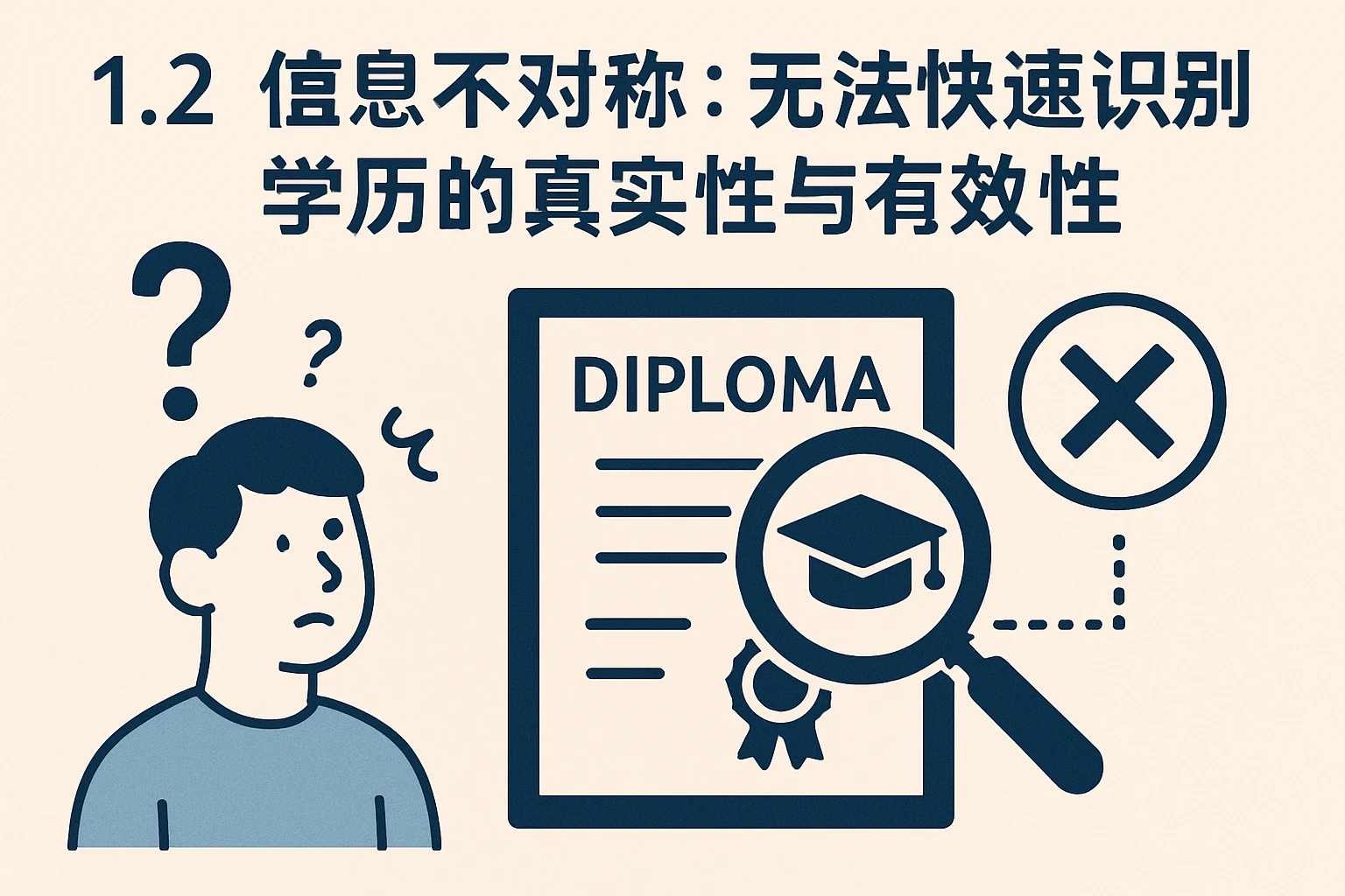 1.2 信息不对称：无法快速识别学历的真实性与有效性
