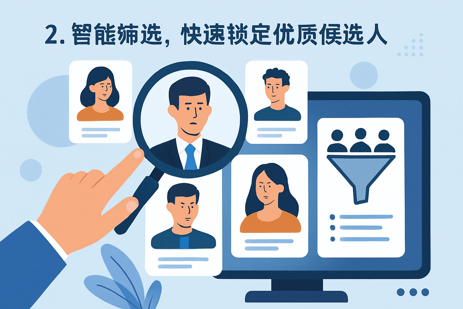 2. 智能筛选，快速锁定优质候选人