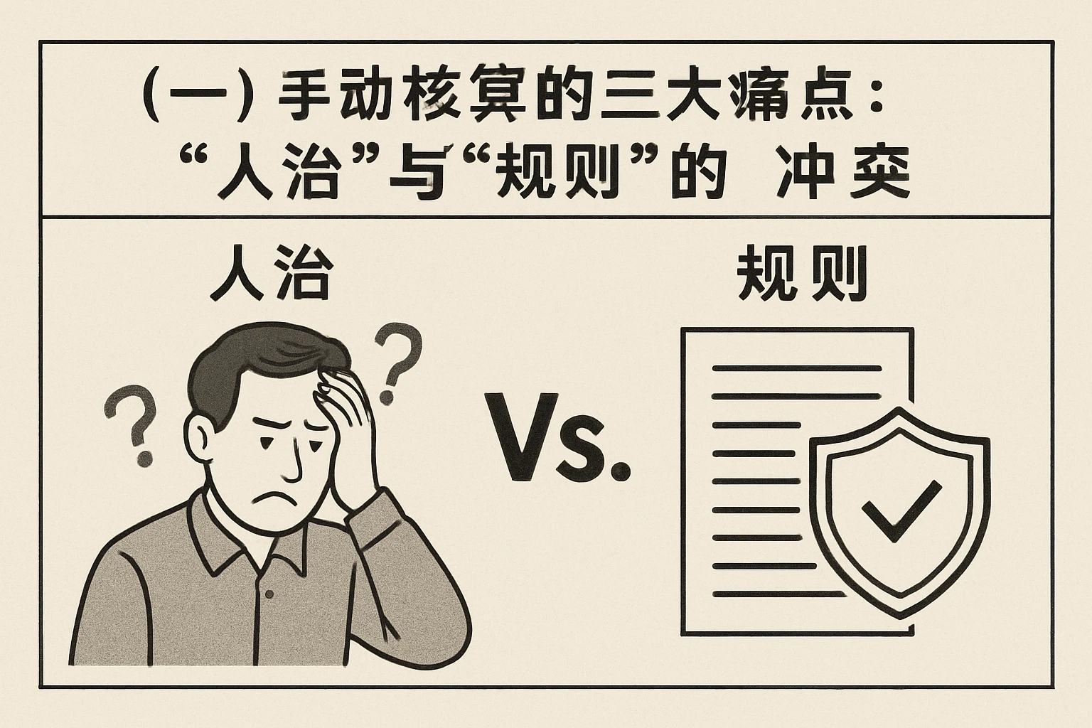 （一）手动核算的三大痛点：“人治”与“规则”的冲突