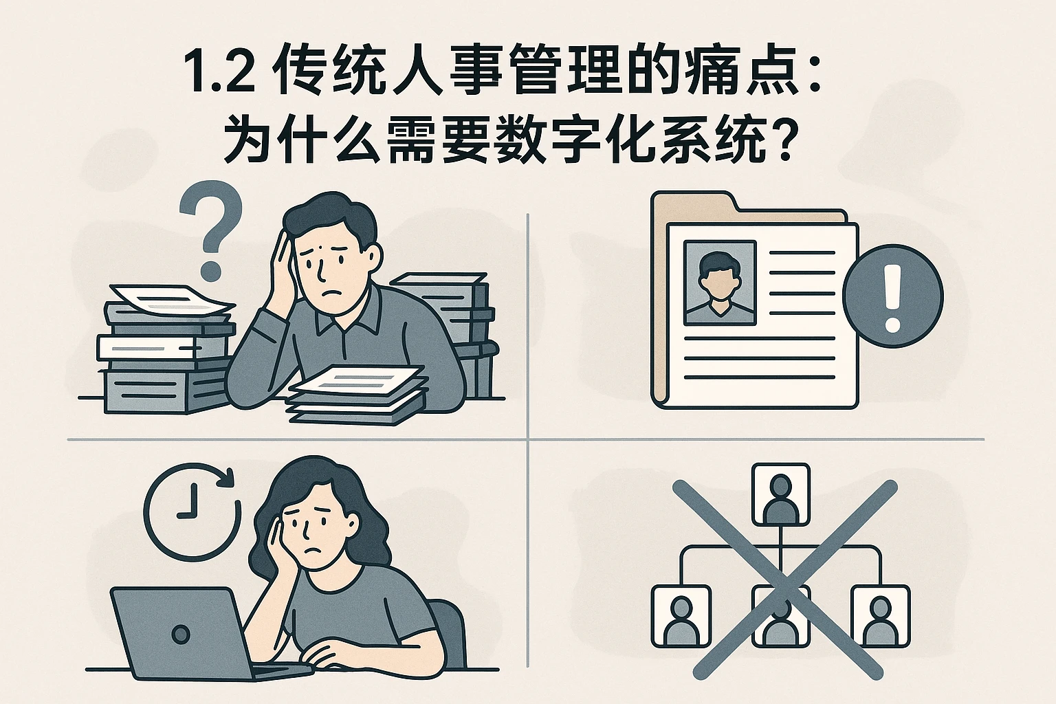 1.2 传统人事管理的痛点：为什么需要数字化系统？