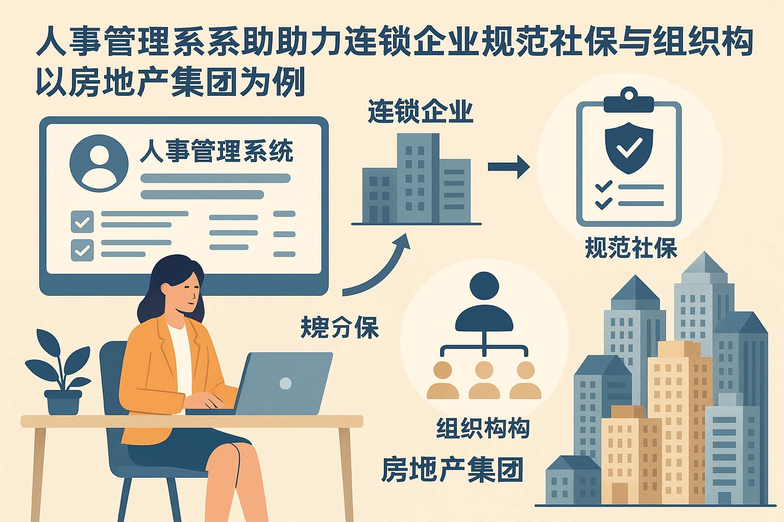 人事管理系统助力连锁企业规范社保与组织架构：以房地产集团为例