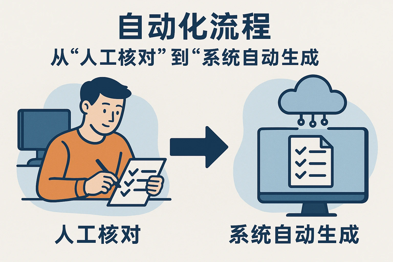 2.2 自动化流程：从“人工核对”到“系统自动生成”