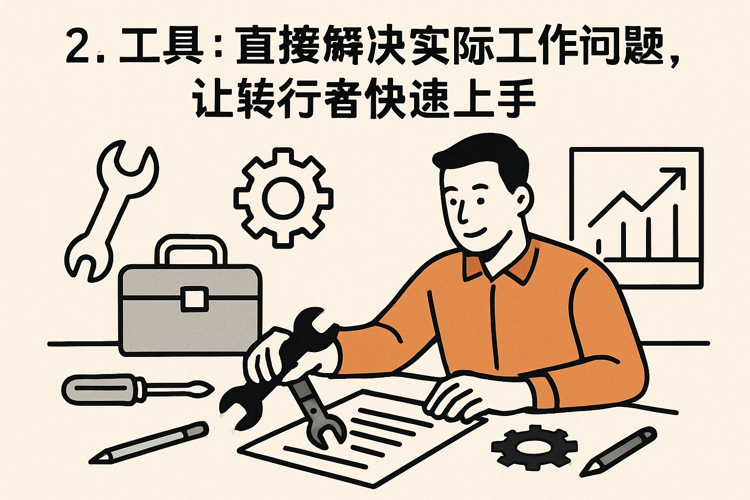 2. 工具：直接解决实际工作问题，让转行者快速上手