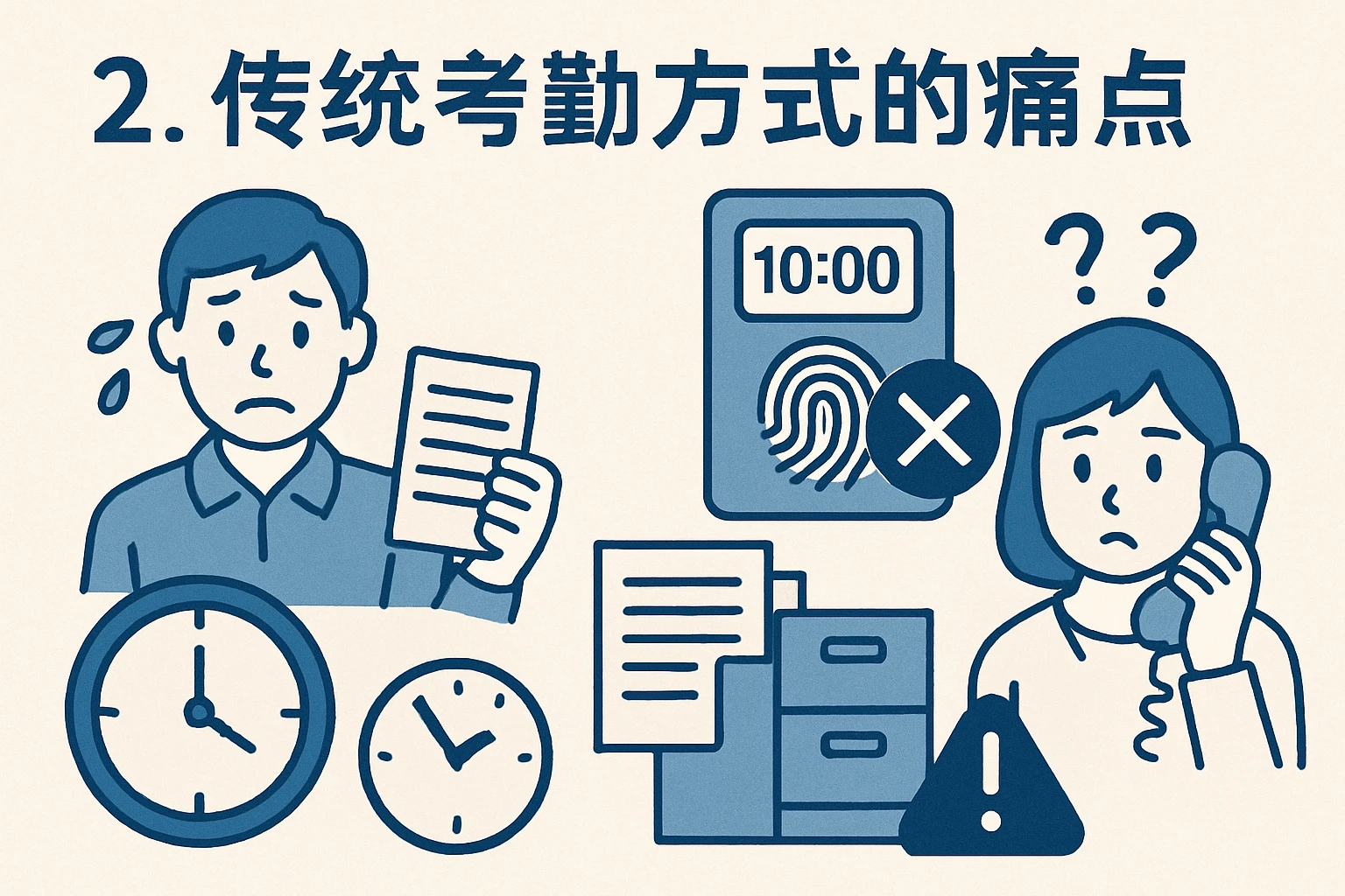 2. 传统考勤方式的痛点