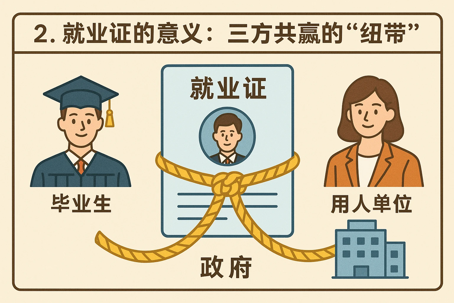 2. 就业证的意义：三方共赢的“纽带”
