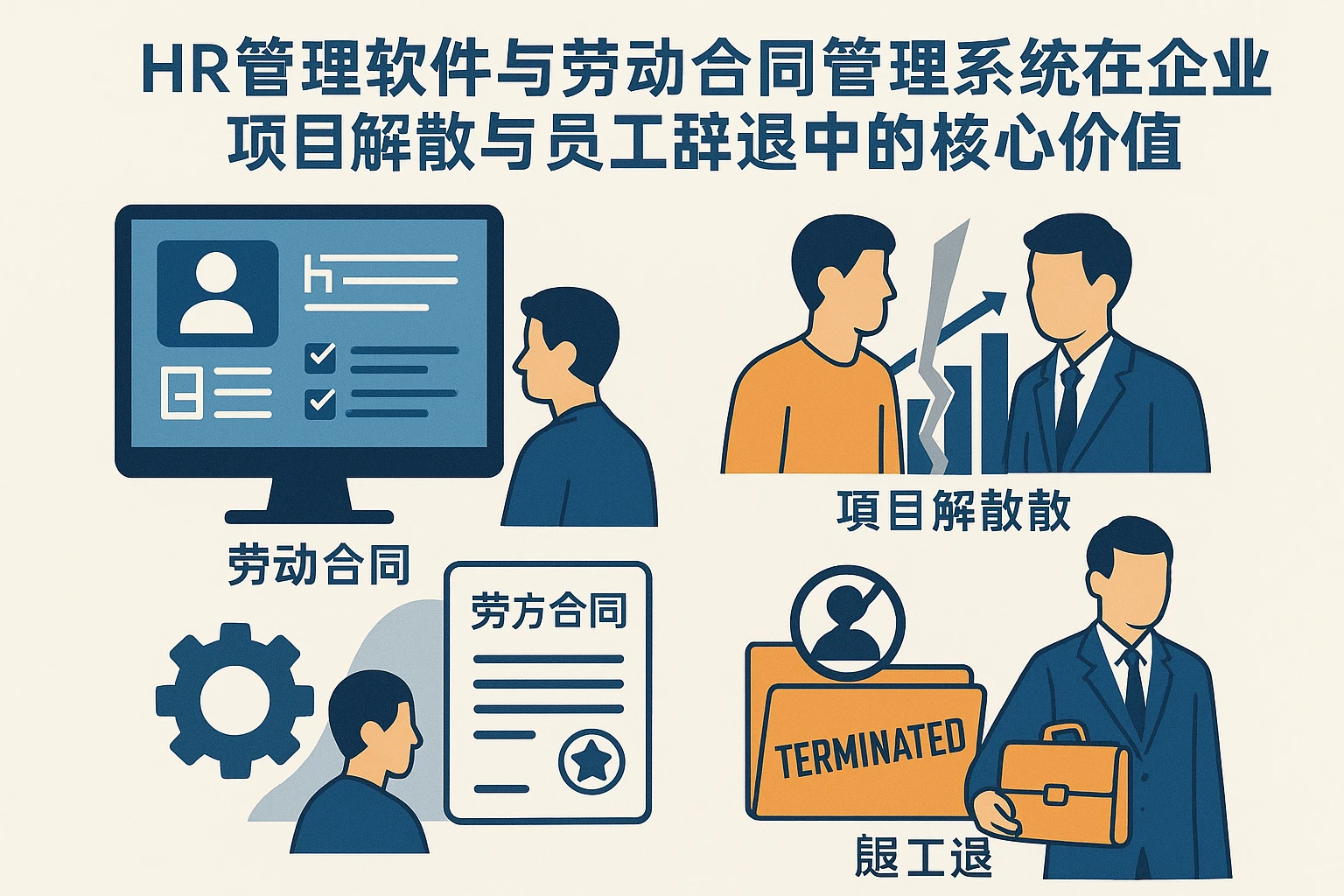 HR管理软件与劳动合同管理系统在企业项目解散与员工辞退中的核心价值