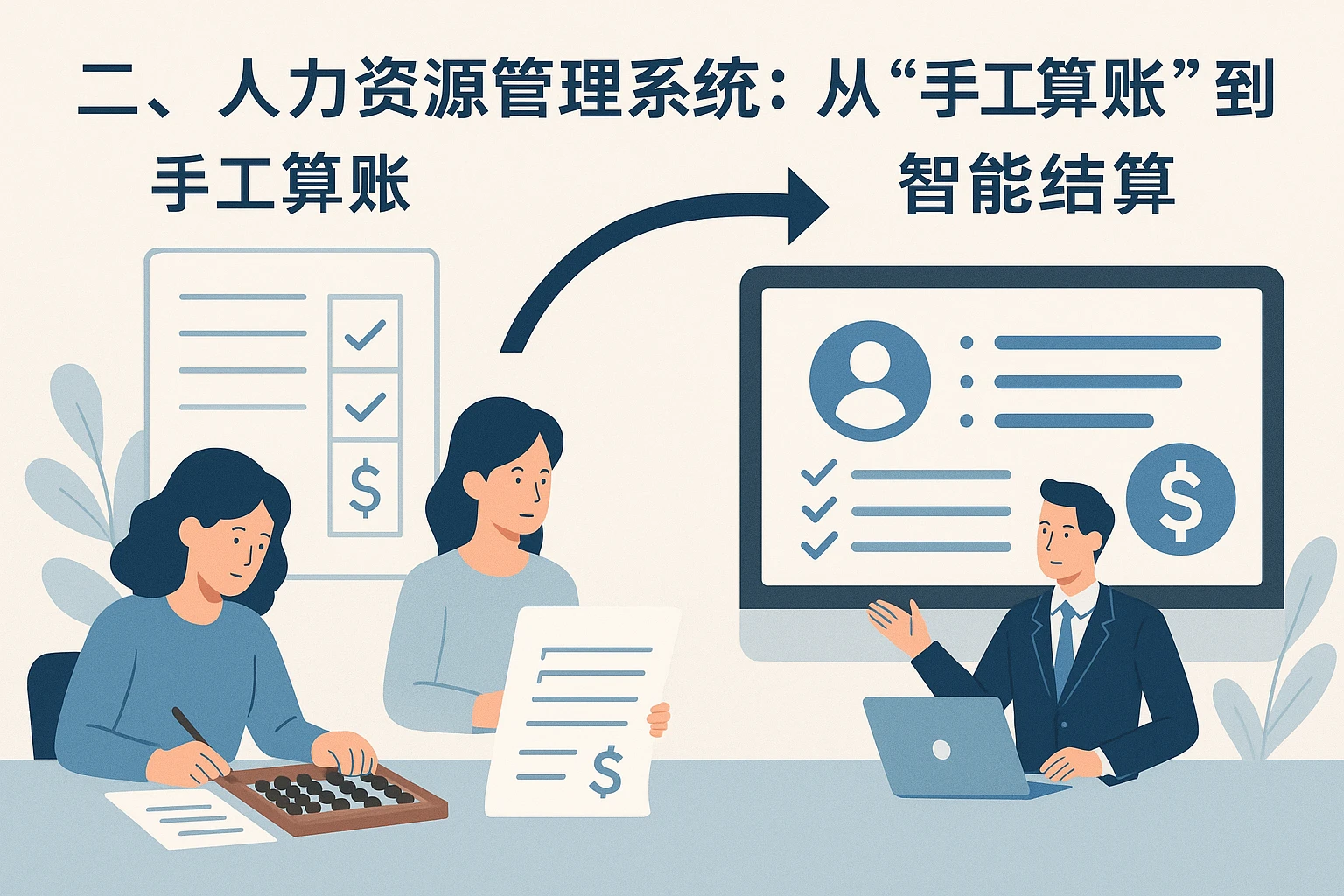 二、人力资源管理系统：从“手工算账”到“智能结算”的变革