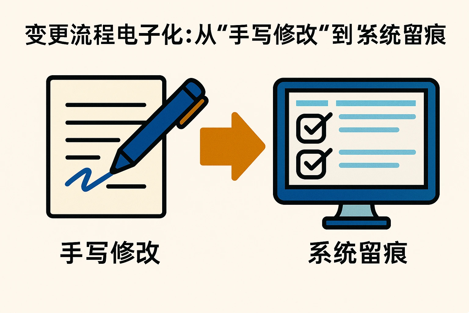 2. 变更流程电子化：从“手写修改”到“系统留痕”