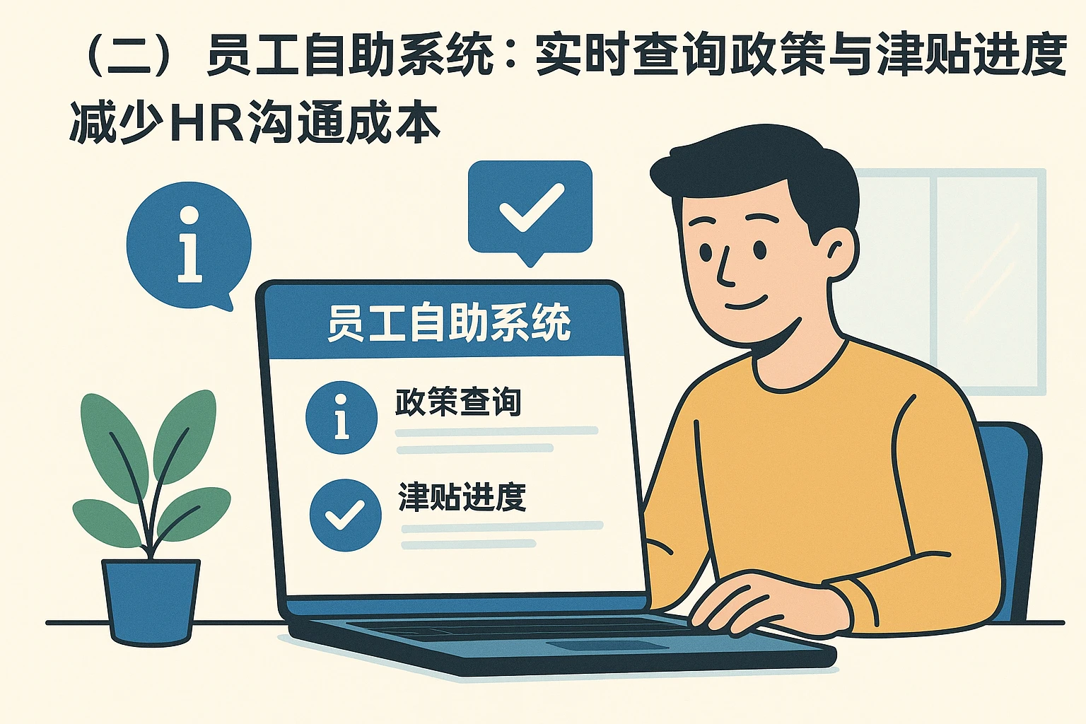 （二）员工自助系统：实时查询政策与津贴进度，减少HR沟通成本