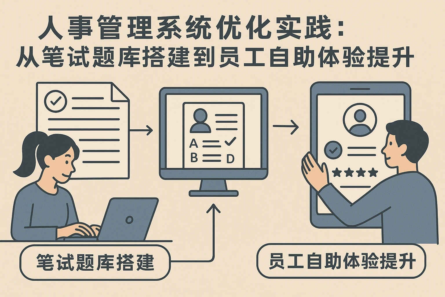 人事管理系统优化实践：从笔试题库搭建到员工自助体验提升