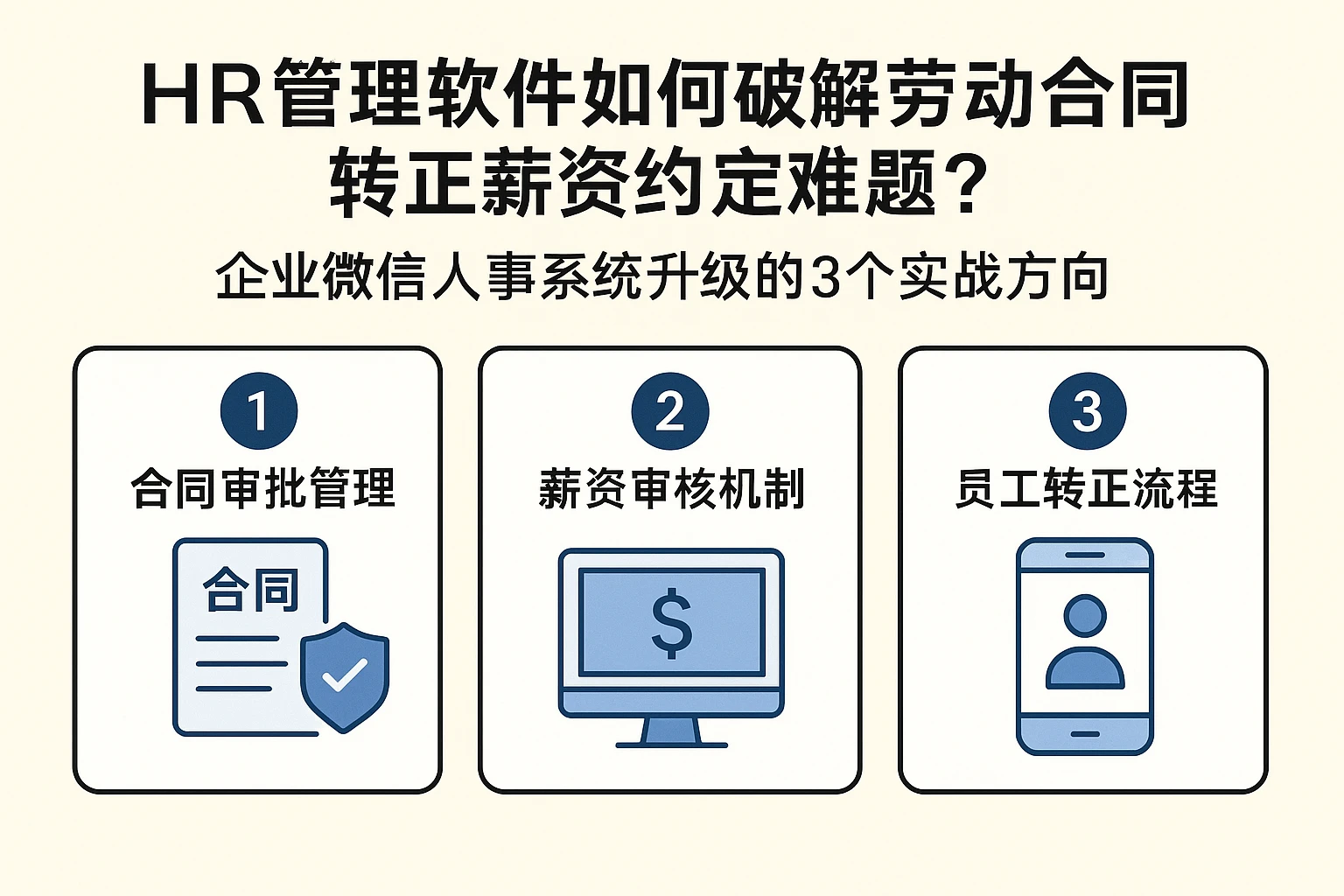 HR管理软件如何破解劳动合同转正薪资约定难题？企业微信人事系统升级的3个实战方向