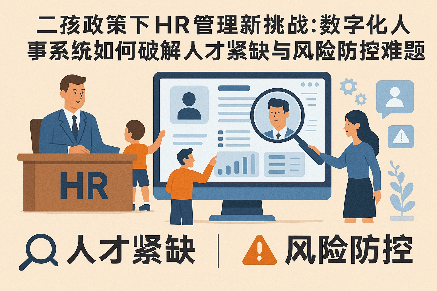 二孩政策下HR管理新挑战：数字化人事系统如何破解人才紧缺与风险防控难题